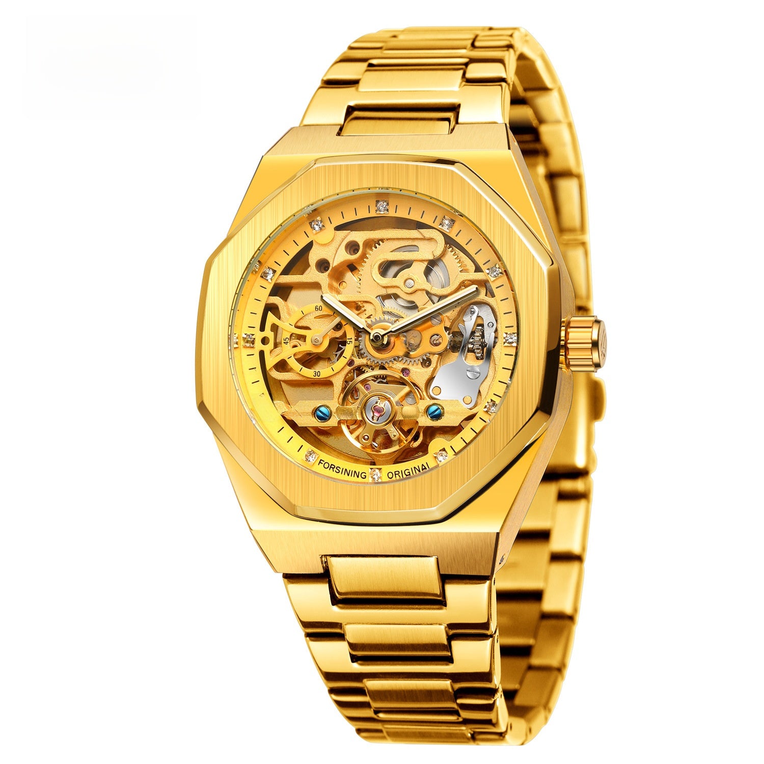 Men's fashionable skeletonized mechanical watch
