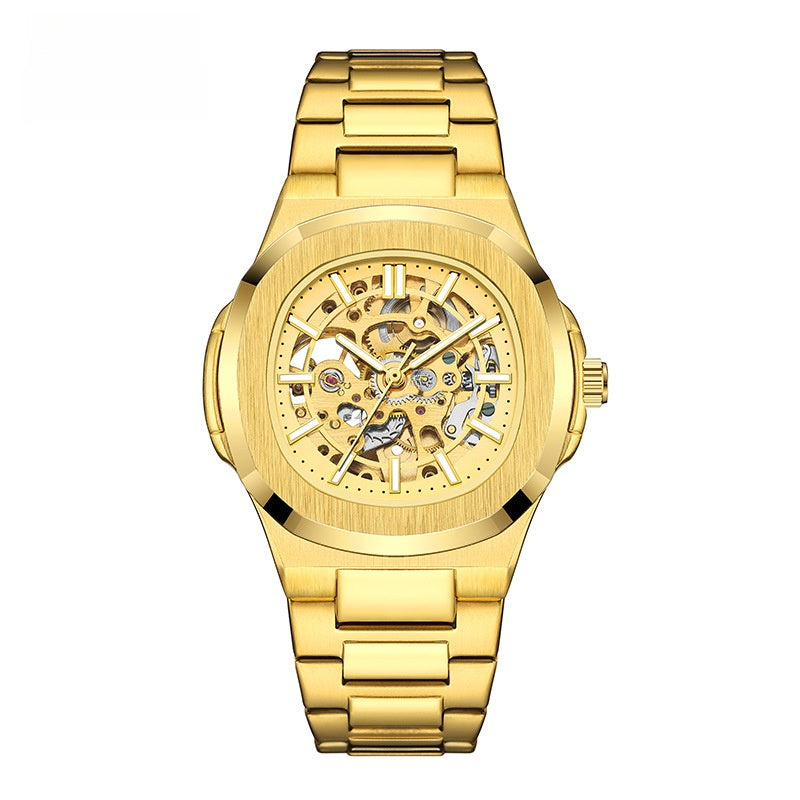 Double-sided hollowed-out luminous men's watch