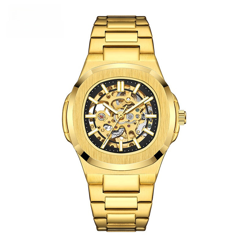 Double-sided hollowed-out luminous men's watch