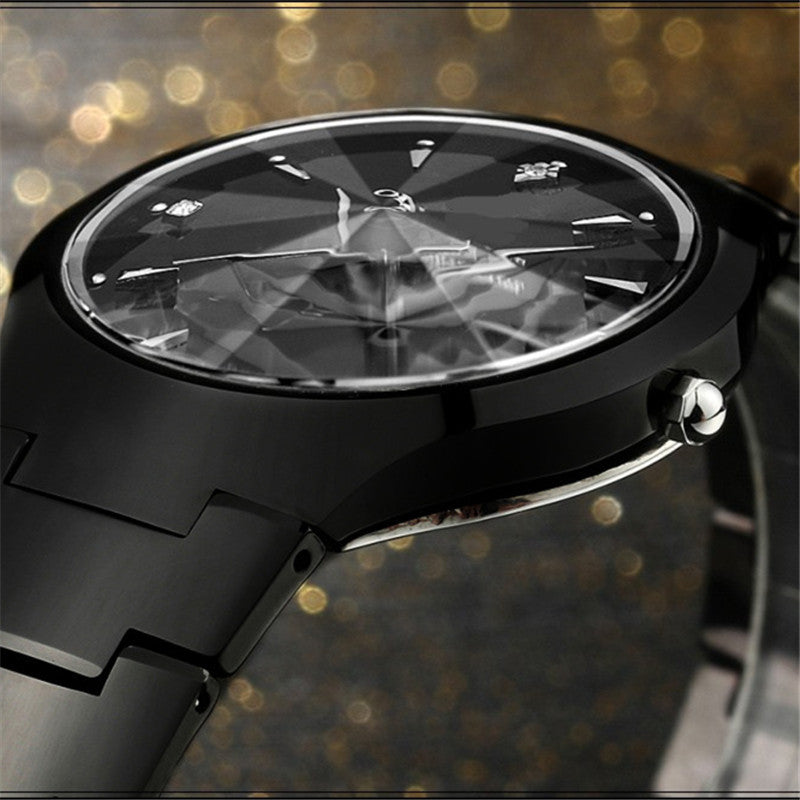 Men's luminous watch in tungsten steel color